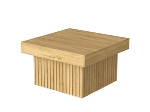 Table basse 79x79x46 cm, style scandinave, structure mdf et panneaux, polyvalente pour salon, salle à manger et bureau - naturel