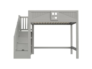 Lit mezzanine 140x200 cm <strong></strong> <strong></strong> coloris gris