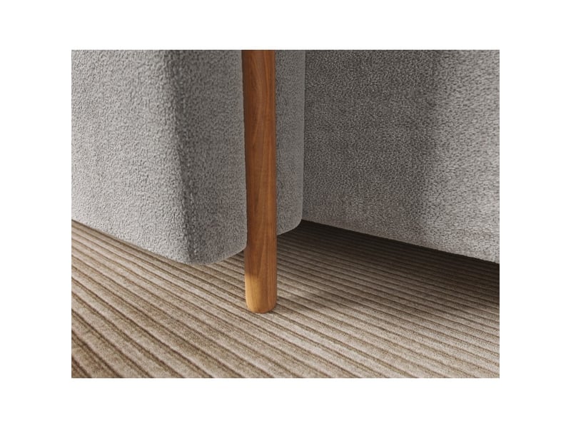 Canapé d'angle convertible arvessa gris clair bouclette – angle gauche avec coffre - Conforama E