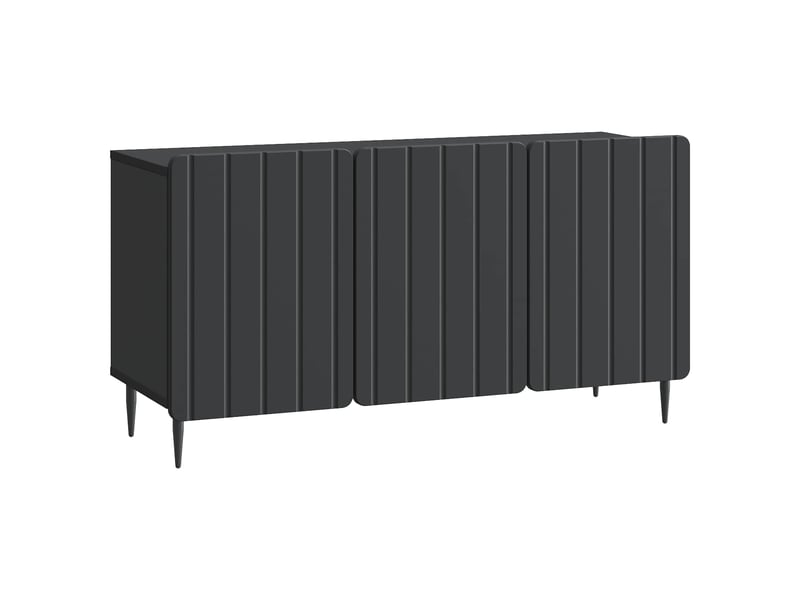  Meuble tv - banc tv - meuble de rangement 99 x 34,5 x 52 cm noir bois d'ingénierie  - Conforama A