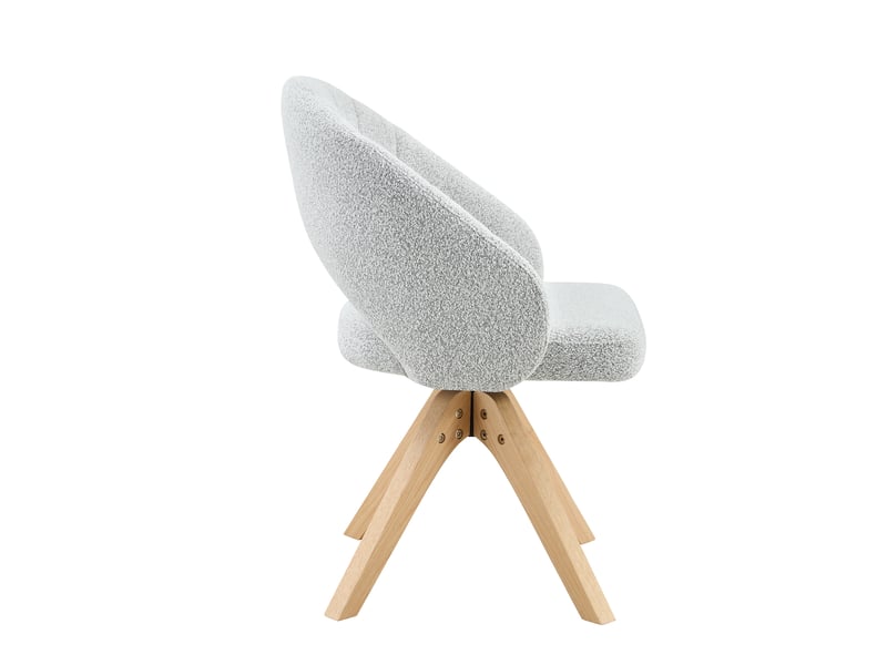  Lot de 2 chaises de salle à manger pivotantes en velours gris clair W3658P401298 - Conforama B