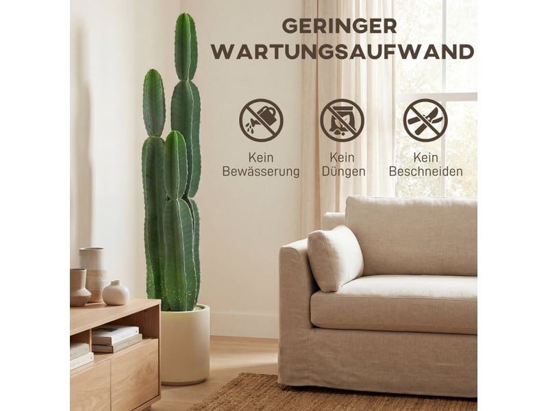 Plante artificielle cactus 111 cm en eva vert avec pot décoratif, idéale pour le salon, le bureau ou l'entrée - Conforama E