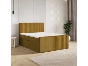 Lit avec rangement 160x200 cm MASSENO   coloris jaune