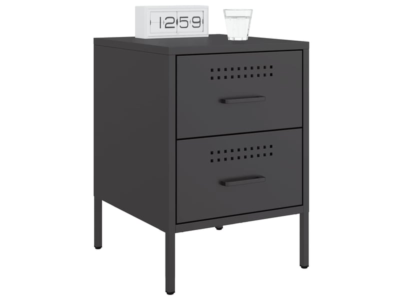 Lot de 2 tables de chevet - cabinet de chevet - table de nuit noir 36x39x50,5 cm acier - Conforama B