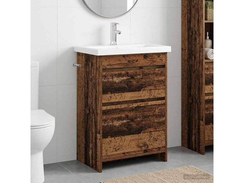 Ensemble de mobilier de salle de bain bois ancien shl4387 - Conforama B