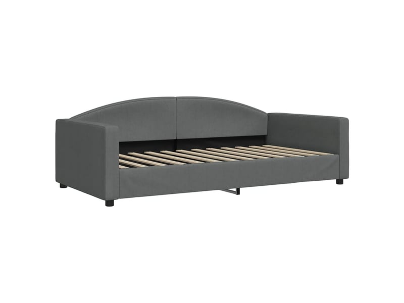  Lit simple- lit adulte -  lit de repos gris foncé 100x200 cm tissu  - Conforama A