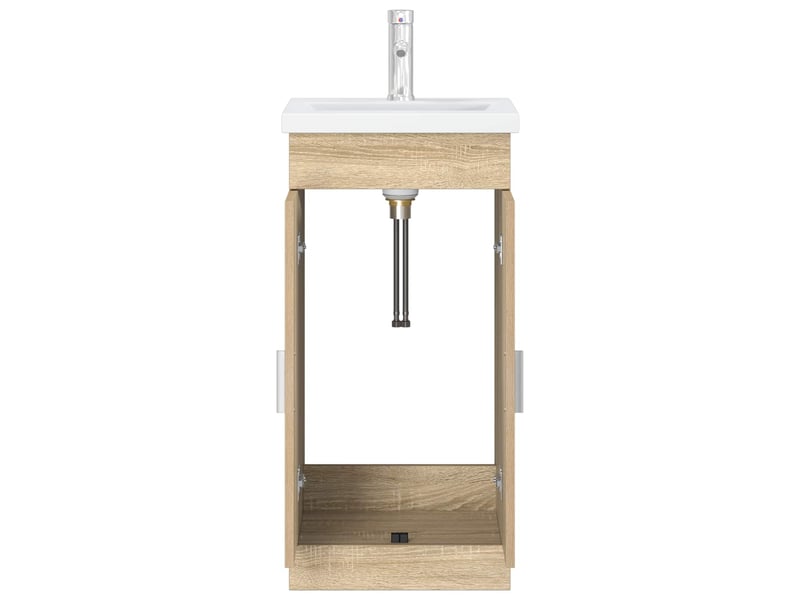  Meuble salle de bain avec évier, meuble de rangement chêne sonoma shl3759  - Conforama D
