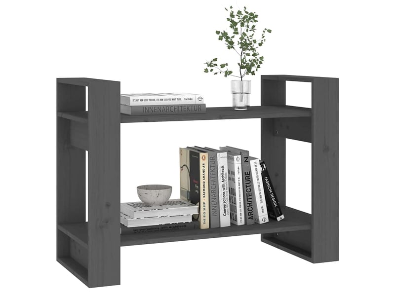 Bibliothèque, séparateur de pièce gris 80x35x56,5 cm pin solide - Conforama D