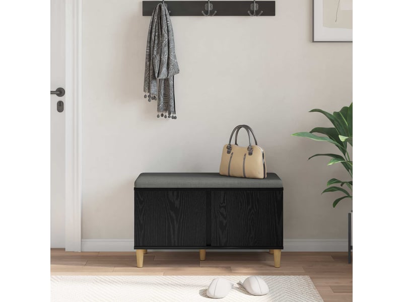  Banc d'entrée, banc interieur avec coussin chêne noir 80x38x46 cm shl70420  - Conforama D