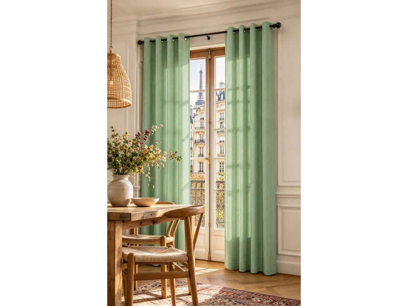 Lot de 2 rideaux à œillets 140 x 240 cm victoria fils teints jacquard - Conforama A