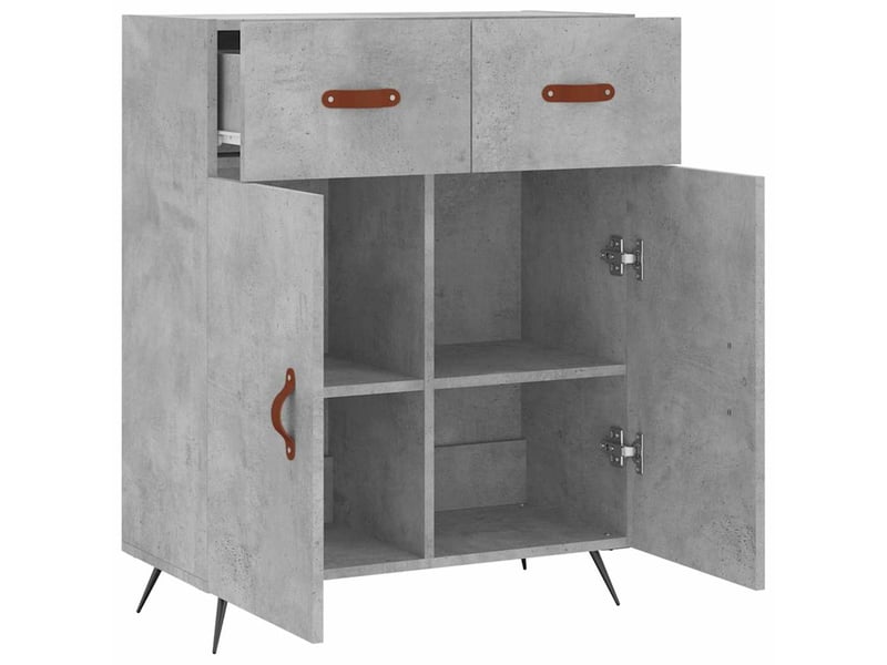  Buffet - bahut - meuble de rangement gris béton 69,5x34x90 cm bois d'ingénierie  - Conforama E