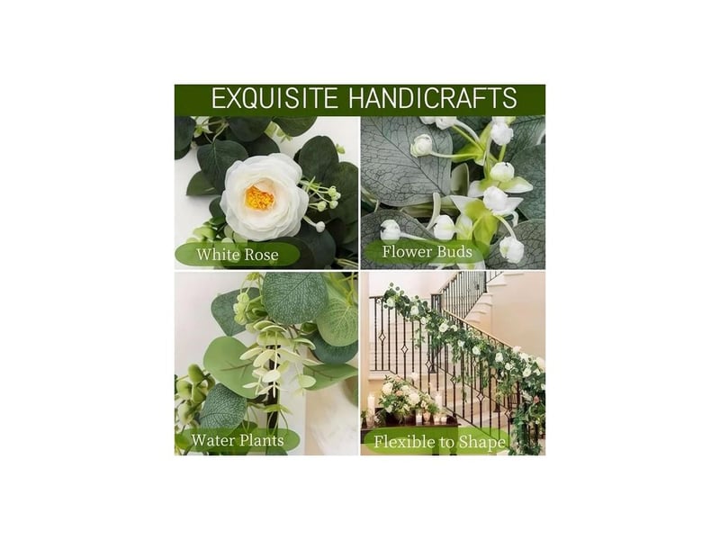  Guirlande de fleurs artificielles - guirlande de dahlias de 180 cm - fleurs en plastique de 1,80 m - décoration florale artificielle pour cérémonie, maison, jardin, mur, mariage, noël, fête  - Conforama C