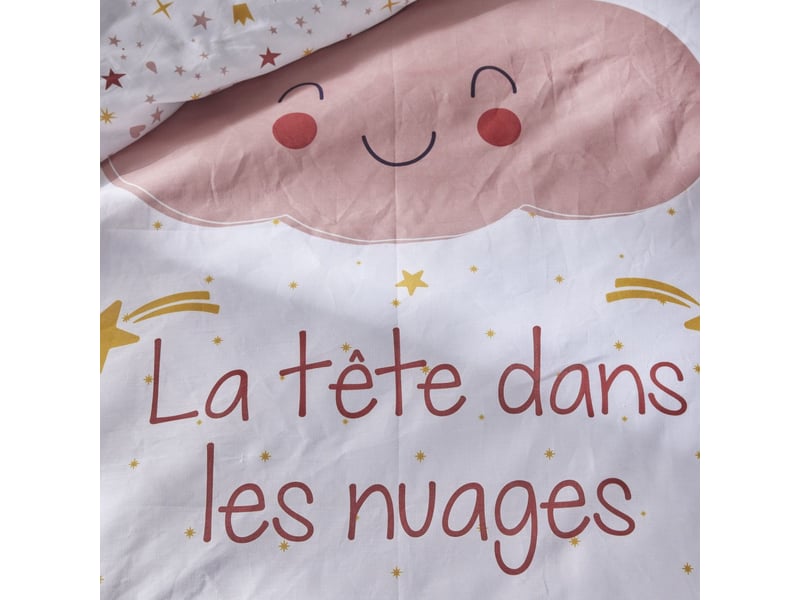 Parure de lit enfant imprimé coton la tete dans les nuages  - Conforama C