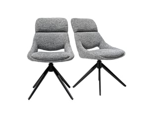 Lot 2 chaises de repas pivotantes 360° tissu gris pieds métal – maple
