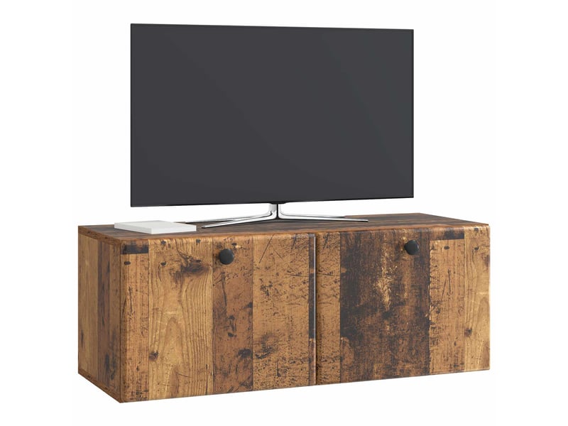  Meuble tv - banc tv - meuble de rangement mural 78,5 x 31 x 30 cm bois ancien bois d'ingénierie  - Conforama C
