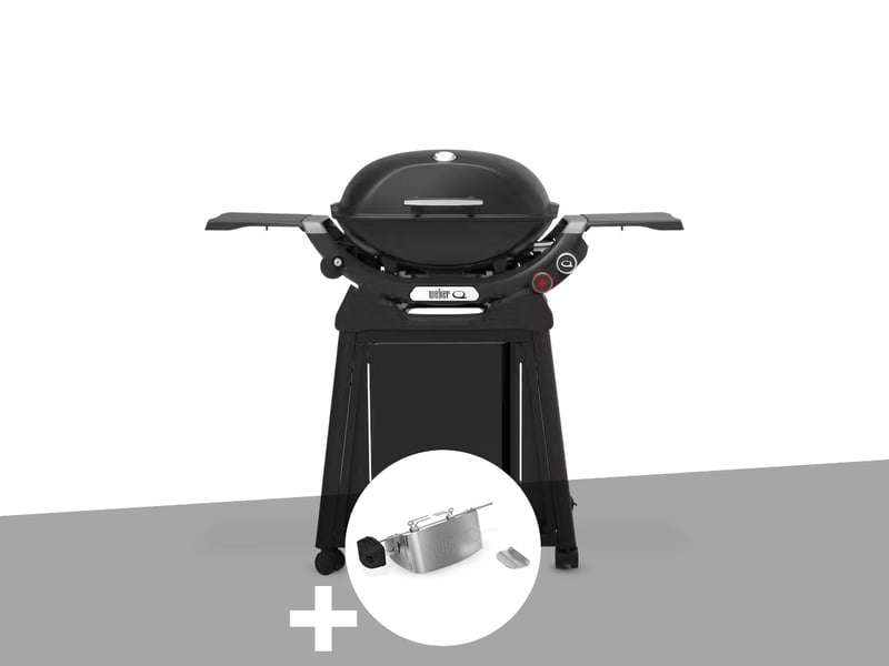  Barbecue à gaz q 2800n+ chariot noir + rôtissoire - weber  - Conforama A