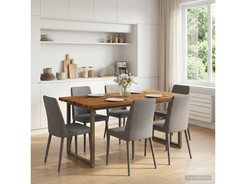 Table à manger, table de salle à manger carrée 160x70x75 cm bois d'acacia massif shl93930 - Conforama C