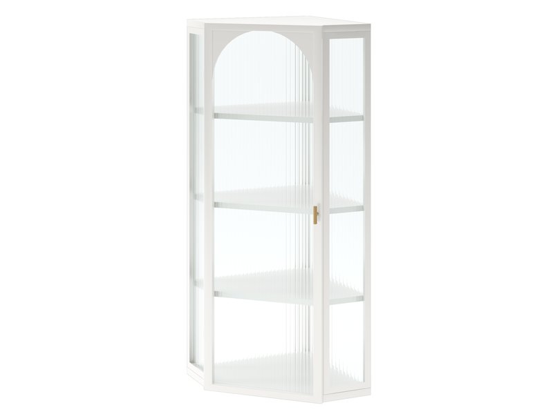 Armoire murale 56 x 40 x 105 cm – blanche – 4 niveaux de rangement avec porte en verre trempé - Conforama D