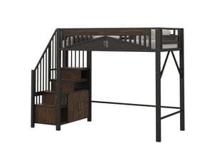 Lit mezzanine 90x200 cm    coloris noir
