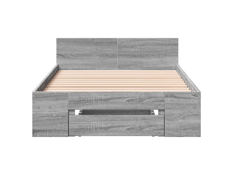  Lit simple- lit adulte -  cadre de lit avec tiroir sans matelas sonoma gris 100x200 cm  - Conforama C
