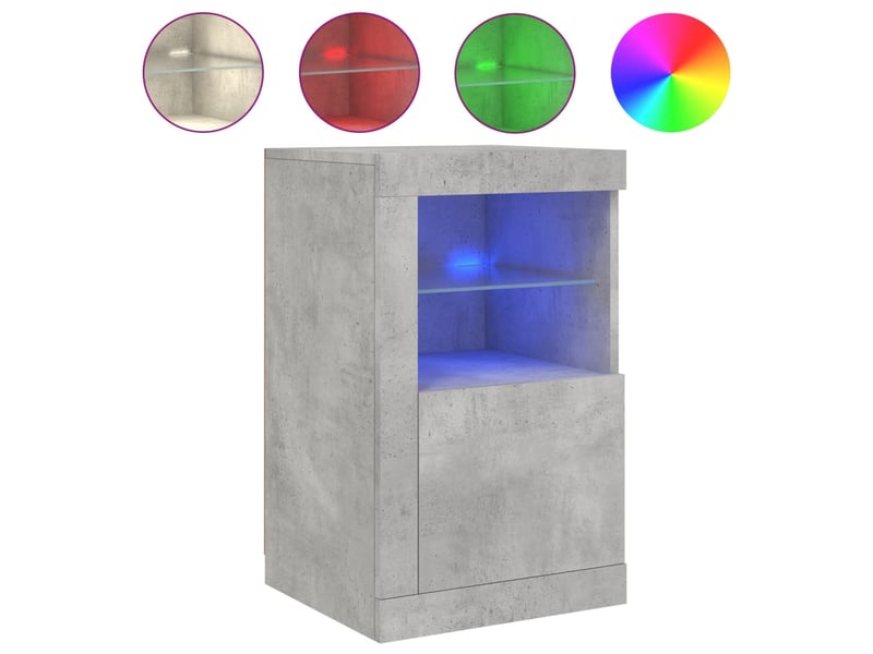 Armoires latérales et lumières led 2 pcs gris béton - Conforama E