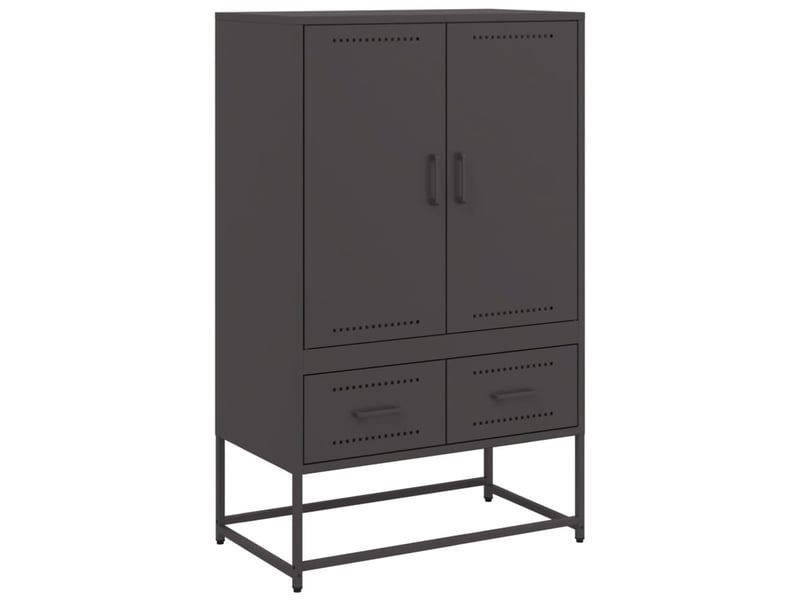  Buffet haut - bahut - meuble de rangement noir 68x39x111,5 cm acier  - Conforama A