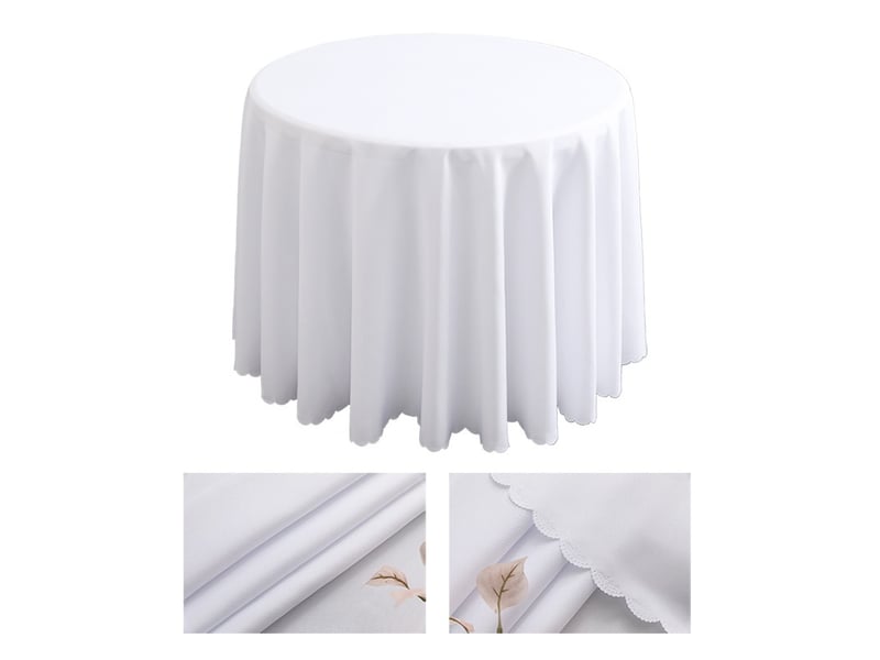 Nappe en tissu polyester lavable pour mariage – blanche, 300 cm - Conforama A