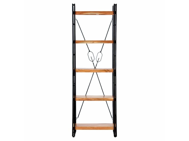  Bibliothèque à 5 niveaux, armoire à livres 60x30x180 cm bois d'acacia solide  - Conforama A