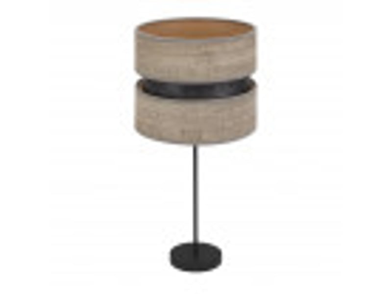  Fabrilamp colet grande lampe à poser noire effet bois gris en métal et textile, 1 x e27, 61 cm 175671183 - Conforama B