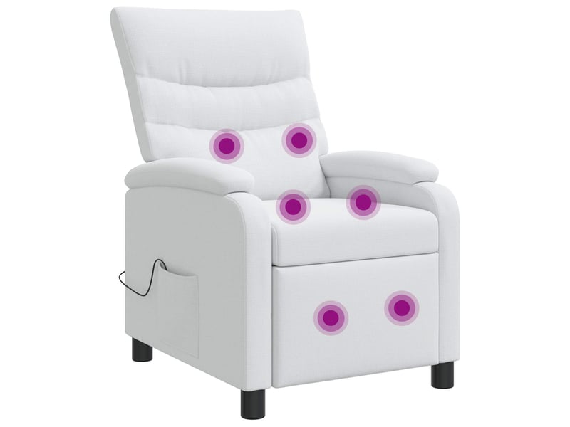 Vidaxl fauteuil de massage inclinable blanc tissu  - Conforama A