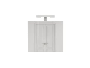 Meuble miroir salle de bain mural 60cm blanc led, prise fr, 3 portes, préassemblé