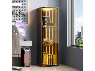 Vitrine coloris noir 3 étagère(s) <strong>HAVRYA</strong> <strong></strong> - 30 cmx90 cm