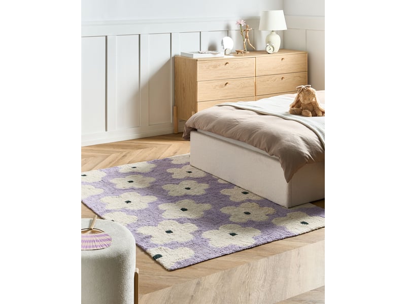 Tapis enfant mokhva violet clair 140 x 200 cm coton  - Conforama B