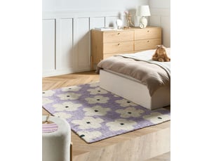Tapis enfant mokhva violet clair 140 x 200 cm coton