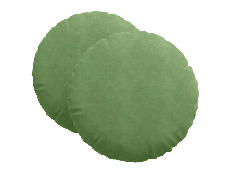  Lot de 2 coussins de siège, coussins décoratifs vert clair ø 40 x 13 cm velours cf59937  - Conforama A
