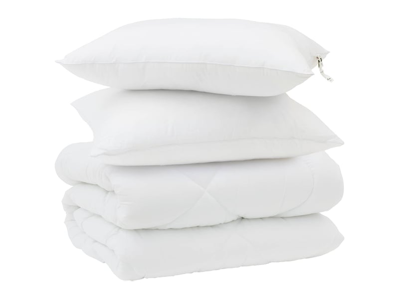  Duvet d'hiver avec oreiller 3 pcs - couette blanc microfibre  - Conforama A