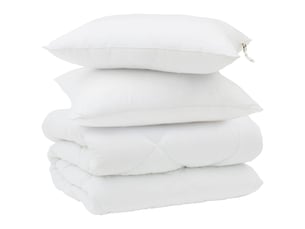 Duvet d'hiver avec oreiller 3 pcs - couette blanc microfibre