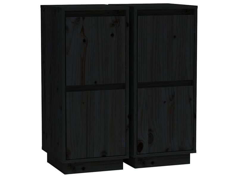  Buffets 2 pcs - bahut - meuble de rangement noir 31,5x34x75 cm bois massif de pin  - Conforama A