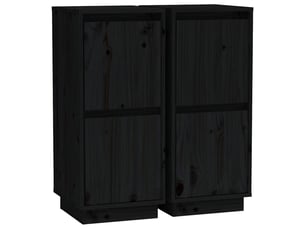Buffets 2 pcs - bahut - meuble de rangement noir 31,5x34x75 cm bois massif de pin