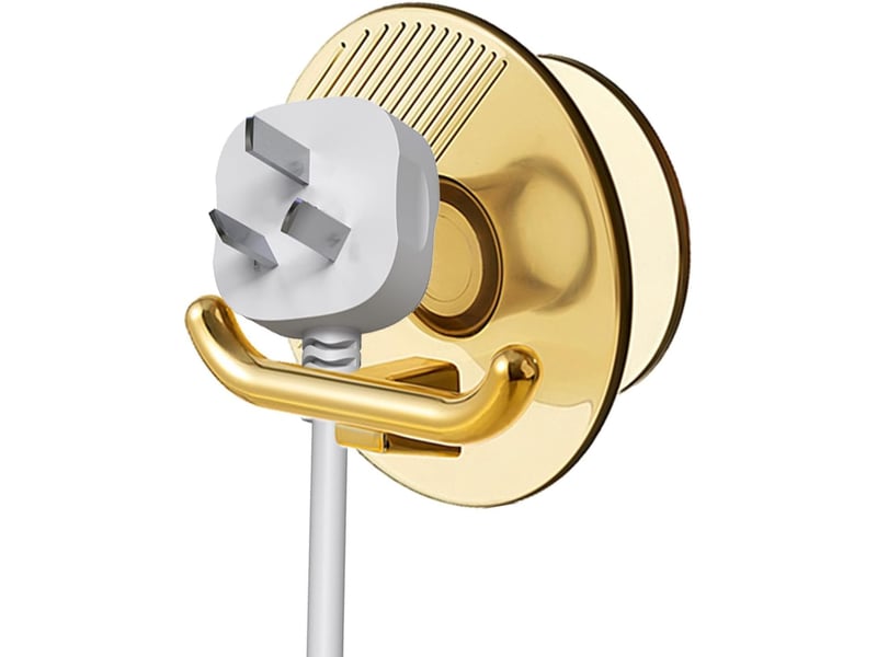 Supports de cordon de prise, porte-prises organisateur de prises à crochet, porte-brosse à dents utilitaire sans perceuse, jaune - Conforama B