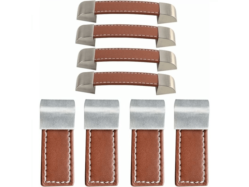  Jeu de 8 (58mm, 128mm) poignées de meubles en cuir, poignées de porte en cuir, poignées de meubles en cuir, poignées d'armoire en cuir  - Conforama A
