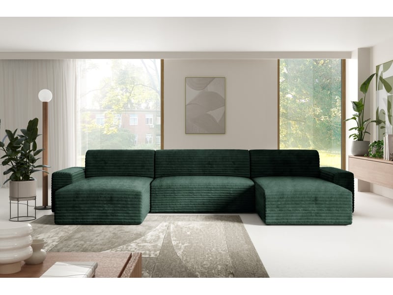  Canapé d’angle coco u avec fonction de couchage couleur : tilia 39  - Conforama B