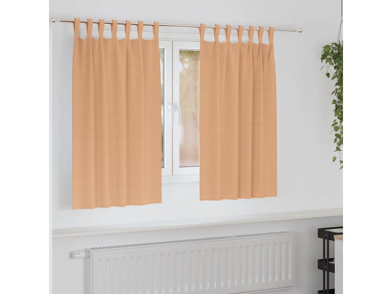  Lot de 2 rideaux occultants, rideaux black-out avec anneaux marron clair 140 x 140 cm cf44684  - Conforama B