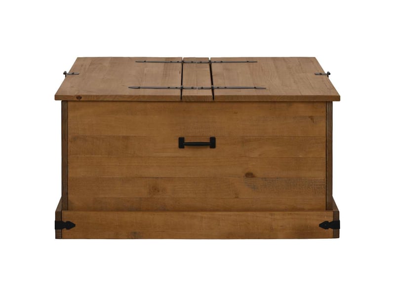  Coffre de rangement, boîte de rangement de rangement halden 91x91x47 cm bois massif pin  - Conforama D