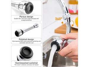 Extension pivotante buse flexible modes réglables, tuyau aérateur pour évier cuisine