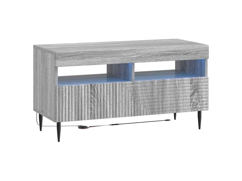  Ensemble de 3 meubles tv led sonoma gris bois d'ingénierie shl44613  - Conforama E