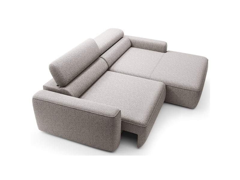 Selsey fando - canapé d'angle - 252 cm - tissu tressé grège - côté droit Fando - Conforama E