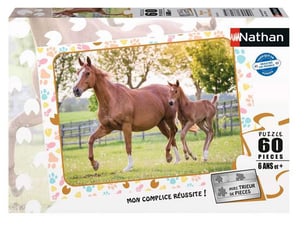 Puzzle 60 p maman et bebe cheval