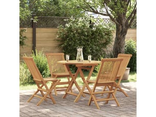 Ensemble à manger de jardin 5 pcs bois de teck massif