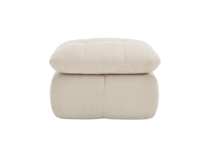  Pouf repose-pieds, coloris beige, matière chenille, dimensions : 72.5 x 63 x 50 cm  - Conforama A